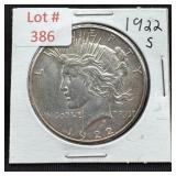 1922-S Peace Silver Dollar
