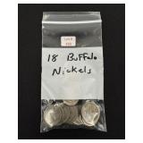 18 Buffalo Nickels