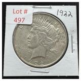 1922 Peace Silver Dollar