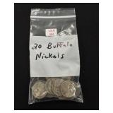 20 Buffalo Nickels