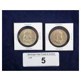 (2) FRANKLIN HALF DOLLARS: 1959 & 1963;