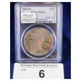 1883-O NICELY TONED MORGAN SILVER DOLLAR, MS 64