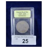 1807 DRAPED BUST HALF DOLLAR (USCG) VF35