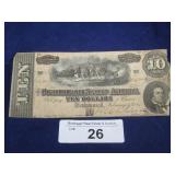 $10 CONFEDERATE STATES OF AMERICA (RICHMOND) NOTE