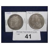 1889 & 1901-O MORGAN SILVER DOLLARS;