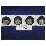 (4) PROOF-LIKE WASHINGTON SILVER QUARTERS: