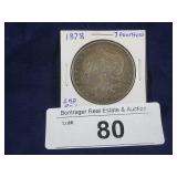 1878 MORGAN SILVER DOLLAR, 7 FEATHER