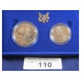 1986 2-COIN STATUE OF LIBERTY COMM. SET