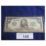 SERIES 1934A $50 FEDERAL RESERVE NOTE