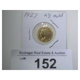 1927 $2 1/2 INDIAN HEAD GOLD PIECE