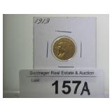1913 $2 1/2 GOLD INDIAN COIN