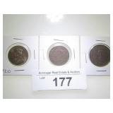 (3) CANADIAN LARGE CENTS