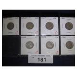 (7) BUFFALO NICKELS: 1923, 1924, 1925, 1926,