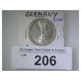 1965 GERMAN SILVER 5 MARK "EAGLE" SILVER CROWN