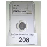 1882 SEATED LIBERTY DIME (NGC) MS 66,