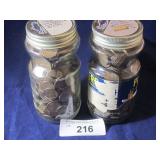 2 JARS OF LINCOLN PENNIES