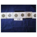 (6) INDIAN HEAD NICKELS: 1913 - 1917;
