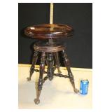 CLAW FOOT PIANO STOOL, SEAT NEEDS REFINISHING CLAW FOOT PIANO STOOL, SEAT NEEDS REFINISHING