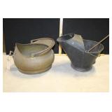 BRASS ASH/ COAL SKUTTLE W/ COAL SKUTTLE & LADLE BRASS ASH/ COAL SKUTTLE W/ COAL SKUTTLE & LADLE