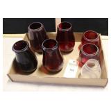 6 RED LANTERN GLOBES & 1 CLEAR GLOBE 6 RED LANTERN GLOBES & 1 CLEAR GLOBE