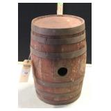 WOODEN BARREL (S. A. COOK MEDINA) 16 3/4" TALL WOODEN BARREL (S. A. COOK MEDINA) 16 3/4" TALL