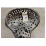AMERICAN HARROW CO. IMPLEMENT SEAT, 15 1/2", AMERICAN HARROW CO. IMPLEMENT SEAT, 15 1/2",