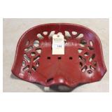 RED CAST IRON SEAT (SMALL REPAIR), 16" RED CAST IRON SEAT (SMALL REPAIR), 16"