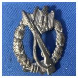 NAZI INFANTRY BADGE / PIN 2 3/8" IN HEIGHT NAZI INFANTRY BADGE / PIN 2 3/8" IN HEIGHT