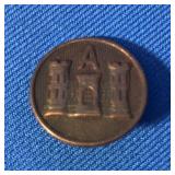 ROUND CASTLE PIN WITH LETTER "A", (UNKNOWN ORIGIN) ROUND CASTLE PIN WITH LETTER "A", (UNKNOWN ORIGIN)