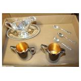 9 PIECES OF SILVER PLATED SERVING ITEMS