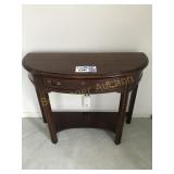 1/2 ROUND WALNUT ENTRY TABLE