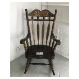 SOLID WOOD ROCKING CHAIR W/ GOLD STENCILING