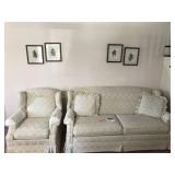 ROWE TWO-CUSHION COMFY SOFA, MATCHING CHAIR