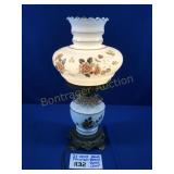 21" HAND PAINTED BRASS BASE 2-TIER LAMP