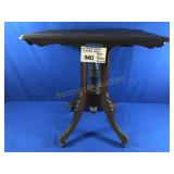 ANTIQUE HAND CARVED WOOD TABLE ON WHEELS
