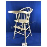 VINTAGE WOODEN HIGHCHAIR PAINTED WHITE