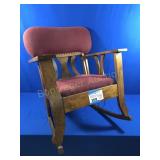 HAND MADE WOOD DARK-STAINED ROCKER