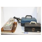 4 PLASTIC TACKLE BOXES WITH CONTENTS