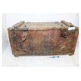 LARGE WOODEN TOOL BOX WITH CONTENTS