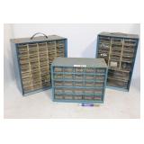 3 METAL  AND PLASTIC HARDWARE ORGANIZERS