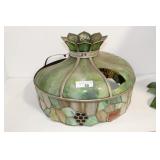 GREEN SLAG GLASS LAMP SHADE
