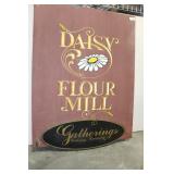 WOODEN DOUBLE-SIDED DAISY FLOUR MILL SIGN