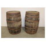 2 SMALL WOODEN BARRELS