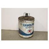 TEXACO HAVOLINE 5 GAL. MOTOR OIL CAN