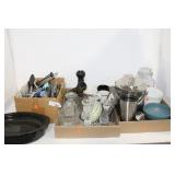 3 BOXES OF KITCHENWARE AND GLASS