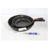 2 CAST IRON PANS