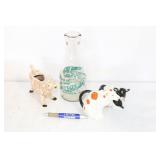 MILK BOTTLE AND COW CREAMERS