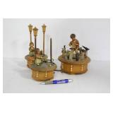 3 THERON SPIN MUSIC BOXES