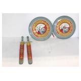 2 PRINCE VALIANT TIN SWORDS AND SHEILDS