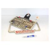 2 VINTAGE LICENSE PLATE HOLDERS